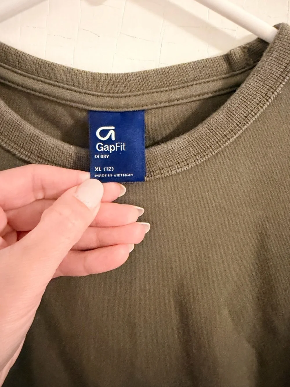 GAP Olive Green Crew Sweatshirt with Kangaroo Pocket